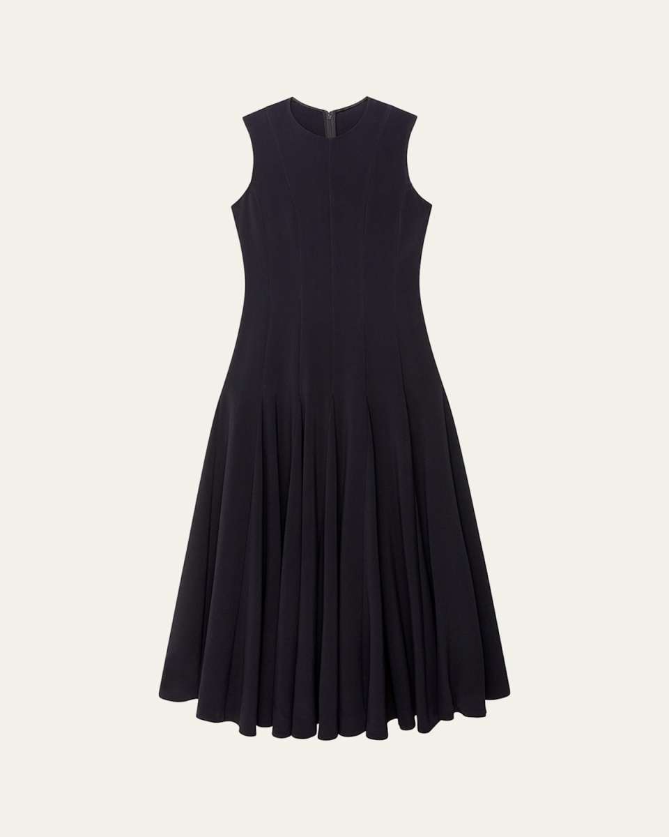 Paneled Drop-Waist Flare Maxi Dress